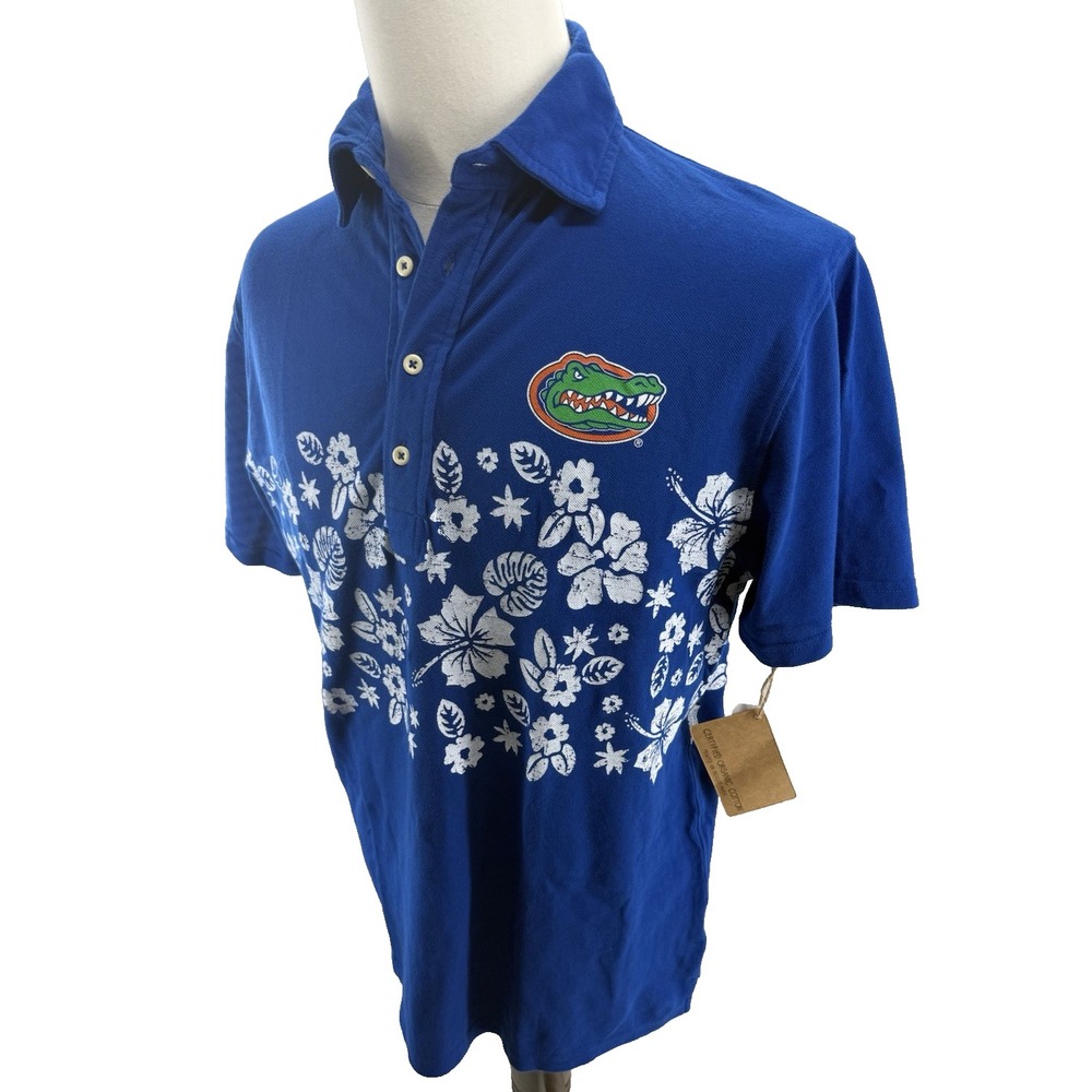 Wes‎ and Willy Florida Gators Blue Organic Cotton Polo Shirt Mens XLarge New